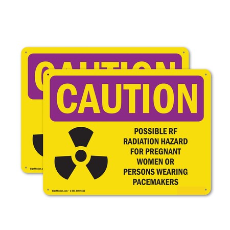 Signmission Radiation & Laser Sign, 18 in H x 24 in W, Plastic, Rectangle OS-2PACK-CR-P-1824-L-10151